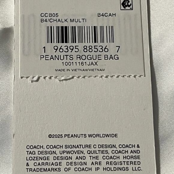 COACH X Peanuts SNOOPY Rogue Bag Straps + Dust Bag Newspaper Print RARE NWT - Picture 8 of 9